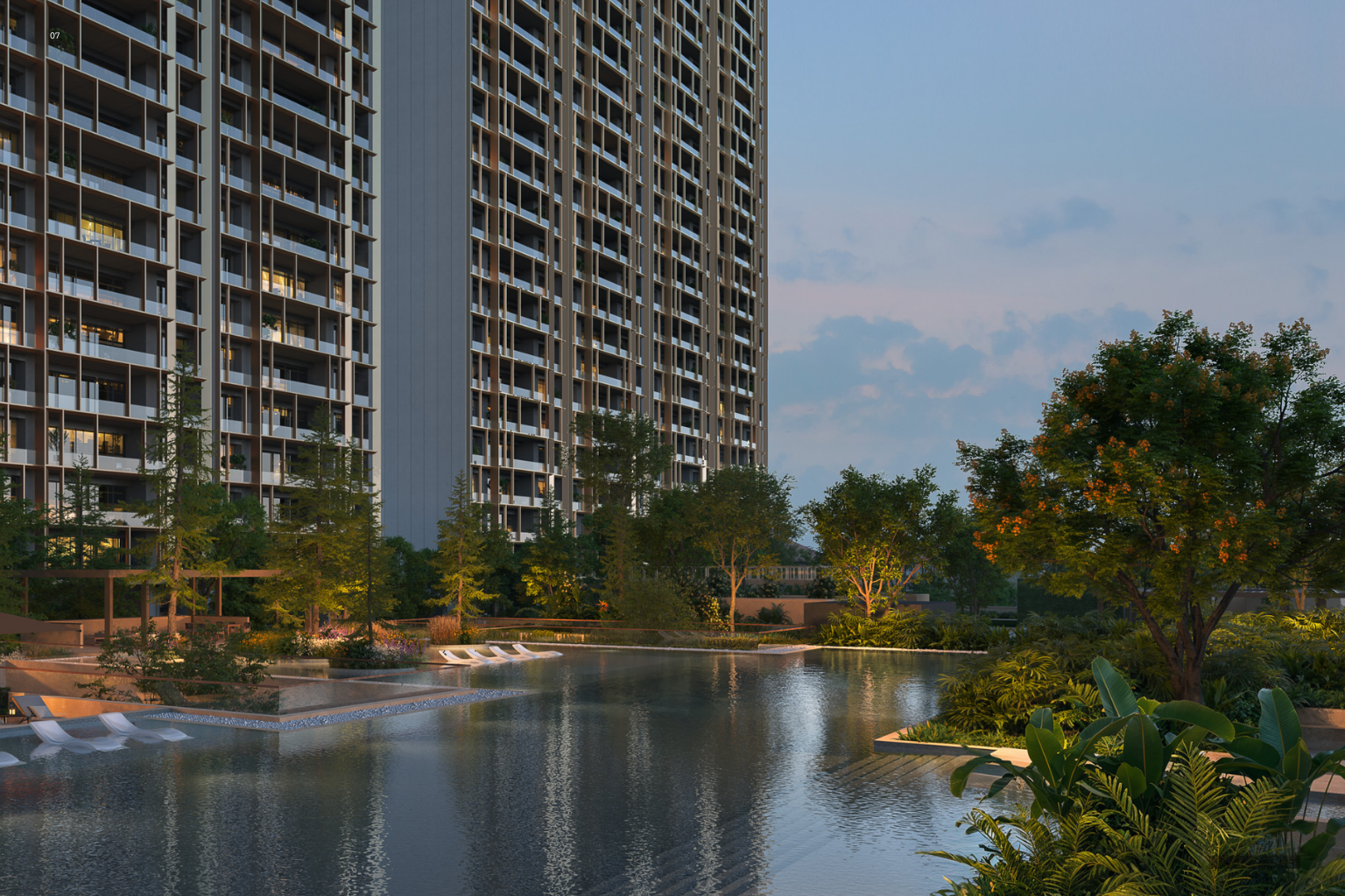 Luxury swimming pool at Oberoi  360 North Sector 58 Gurgaon
