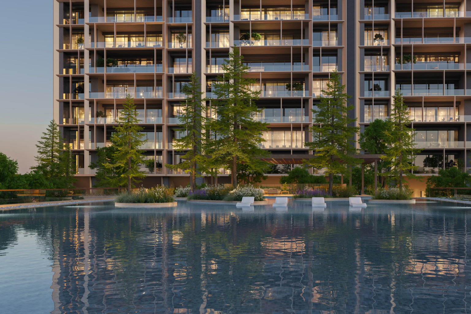 Outdoor seating and recreational spaces at Oberoi  360 North Gurgaon