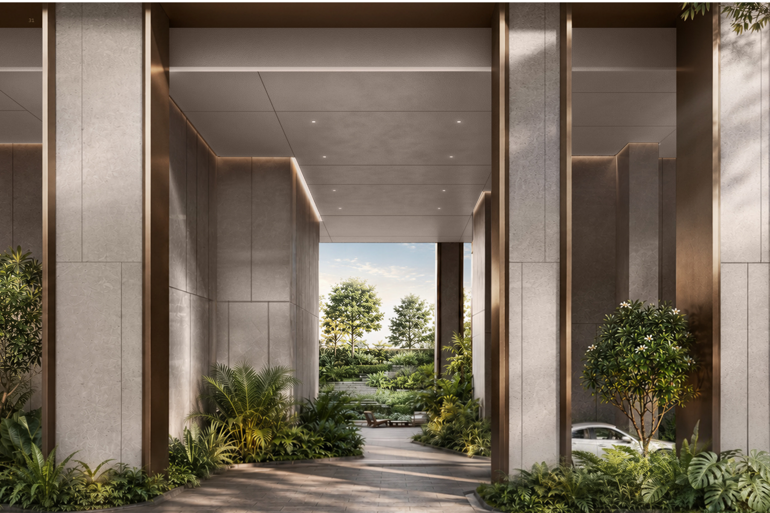 10 acres of landscaped greens at Oberoi Three Sixty North Gurgaon